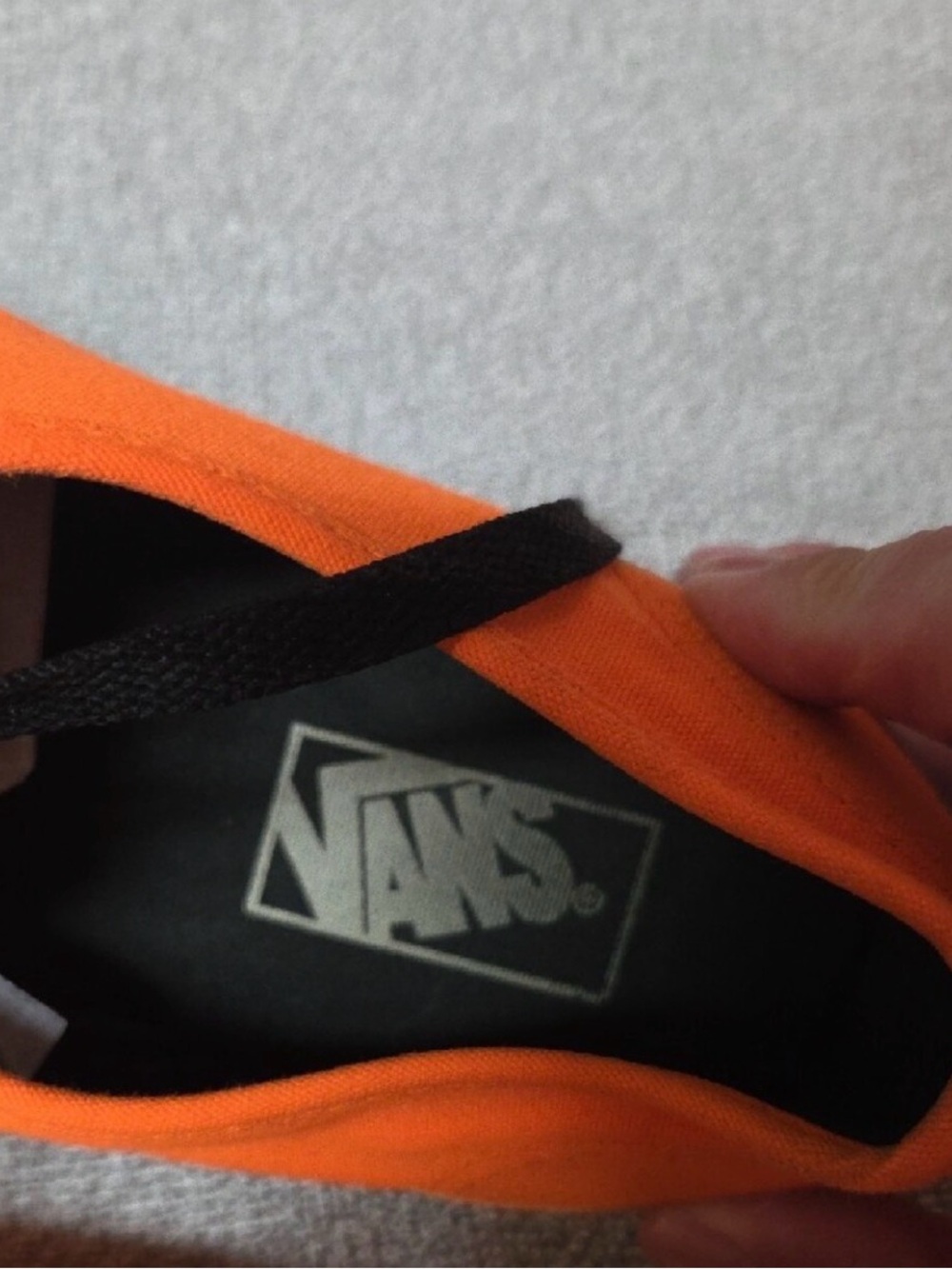 Vans Orange Canvas Sneakers with Black Laces - Picture 2 of 6